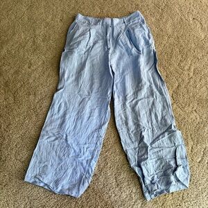 LOFT blue linen pants